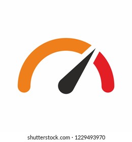 The tachometer, speedometer, indicator and performance icon. Fast speed sign logo. Vector