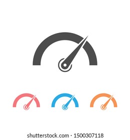 Tachometer, Speedometer, Indicator And Performance Icon Set. Fast Speed Sign Logo. Vector