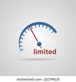Tachometer, Speedometer symbol of limited speed, business concept. vector illustrations 