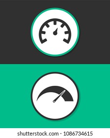 Tachometer vector icon. Car speedometer performance.