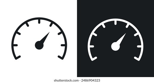 Tachometer-Vektorgrafik-Icon-Set in Schwarz und Weiß