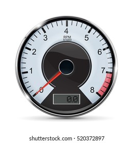 Tachometer. Vector illustration isolated on white background