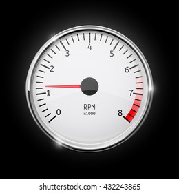 Tachometer. Vector illustration on black background