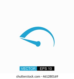 Tachometer vector. Isolated blue icon on white background.