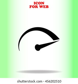 Tachometer web icon. Black illustration on white background