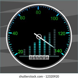  tachometer with white needle	