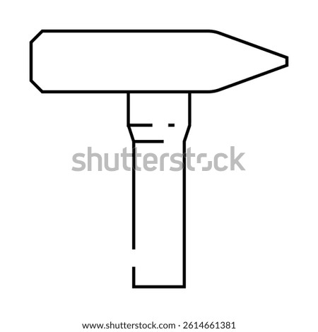 tack hammer line icon vector. tack hammer sign. isolated contour symbol black illustration