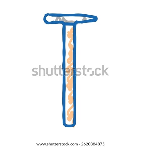 tack hammer tool doodle icon sketch vector. tack hammer tool sign. isolated symbol illustration