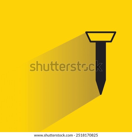 tack icon with shadow on yellow background