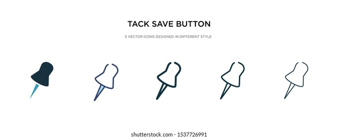 tack save button icon in different style vector illustration. two colored and black tack save button vector icons designed in filled, outline, line and stroke style can be used for web, mobile, ui