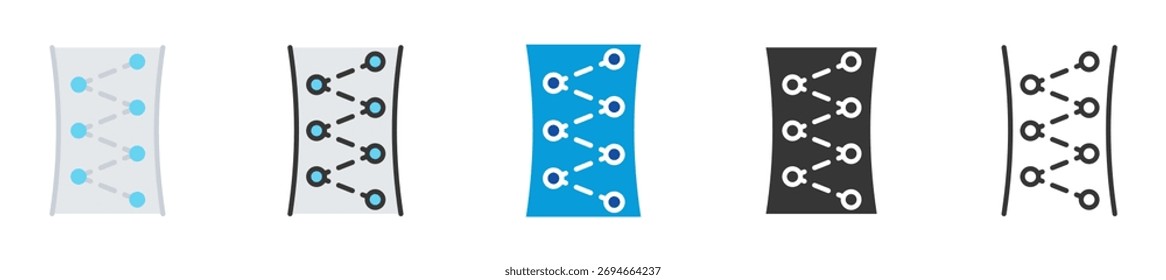 ícone de empilhamento definir coleção de vários estilos