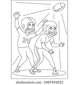 tackle american football coloring book page for kids or grown adults coloring book mindful relaxation activity