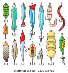 Tackle of bait vector color icon. Isolated color set icon crankbait.Vector illustration tackle of bait on white background .