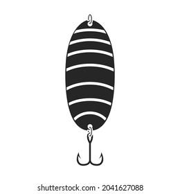 Icono del vector del cebo para atacar.Icono del vector negro aislado en el anzuelo de fondo blanco.