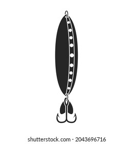 Icono del vector del cebo para atacar.Icono del vector negro aislado en el anzuelo de fondo blanco.
