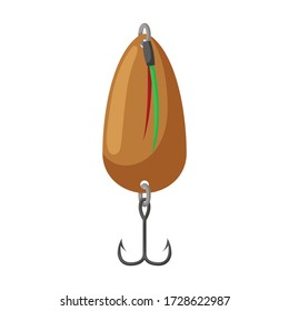Icono del vector del cebo para atacar.Icono del vector de dibujos animados aislado en el anzuelo de la parte de fondo blanco.