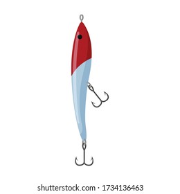 Icono del vector del cebo para atacar.Icono del vector de dibujos animados aislado en el anzuelo de la parte de fondo blanco.