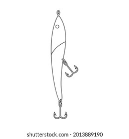 Icono del vector del cebo de ataque.Icono del vector de contorno aislado en el cebo de abordaje de fondo blanco.