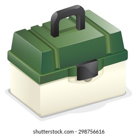 Tackle box with green lid