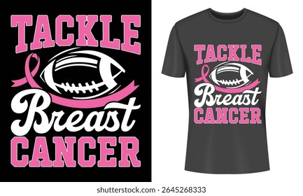 Tackle Breast Cancer Awareness Football T Shirt Design
