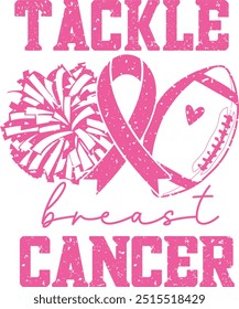 Tackle Breast Cancer, Cheer Football, Cheerleader, American Football Cut File