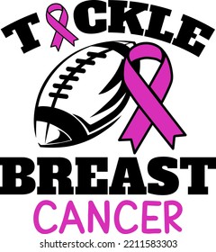 Tackle Breast Cancer vector - Cancer awareness and american football