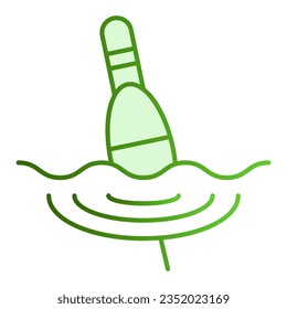 Icono plano. Iconos verdes Bobber en un estilo plano de moda. Diseño de estilo de gradiente de flotación de pesca, diseñado para web y aplicación. Eps 10