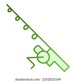 Tackle flat icon. Spinning green icons in trendy flat style. Fishing rod gradient style design, designed for web and app. Eps 10