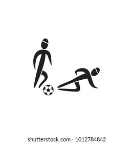 tackle in soccer icon. Element of figures of sportsman icon. Premium quality graphic design icon. Signs, symbols collection icon for websites, web design, mobile app on white background