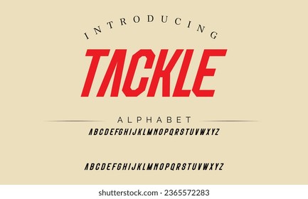 Tackle Sport Modern Italic Alphabet Font. Typography urban style fonts for technology, digital, movie logo design. vector illustration