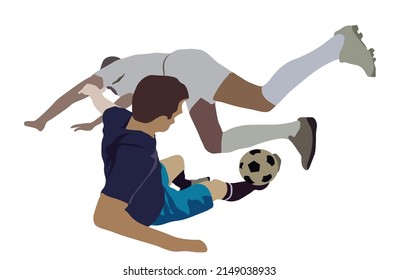 Tackling technique football illustration image vector cartoon