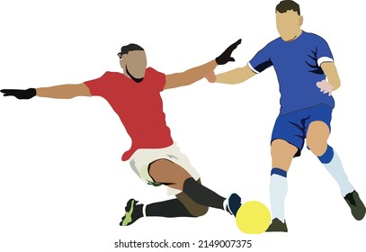 Tackling technique on football player illustration