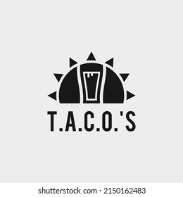 taco with beer logo design vector illustration on white background