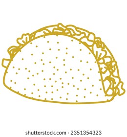 Taco Birria Tacos Quesabirria Doodle Vector de Dibujo