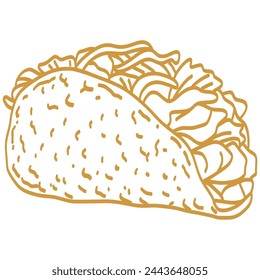 Taco Birria Tacos Quesabirria Doodle Art Drawing Vector