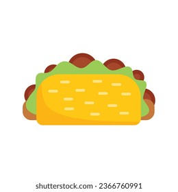 Taco breakfast icon flat vector. Mexico food. Tacos menu isolated