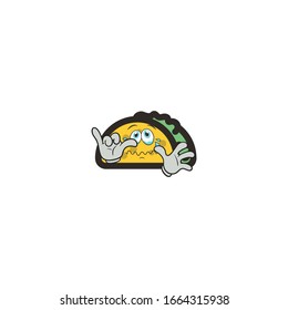 taco cartoon characters design with expression. you can use for stickers, pins, mascot or patches