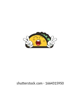 taco cartoon characters design with expression. you can use for stickers, pins, mascot or patches