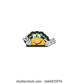 taco cartoon characters design with expression. you can use for stickers, pins, mascot or patches