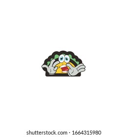 taco cartoon characters design with expression. you can use for stickers, pins, mascot or patches
