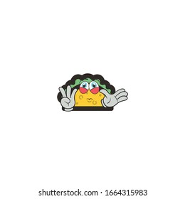 taco cartoon characters design with expression. you can use for stickers, pins, mascot or patches