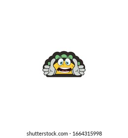 taco cartoon characters design with expression. you can use for stickers, pins, mascot or patches