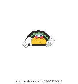 taco cartoon characters design with expression. you can use for stickers, pins, mascot or patches