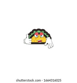 taco cartoon characters design with expression. you can use for stickers, pins, mascot or patches