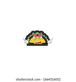 taco cartoon characters design with expression. you can use for stickers, pins, mascot or patches