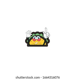 taco cartoon characters design with expression. you can use for stickers, pins, mascot or patches