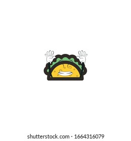 taco cartoon characters design with expression. you can use for stickers, pins, mascot or patches