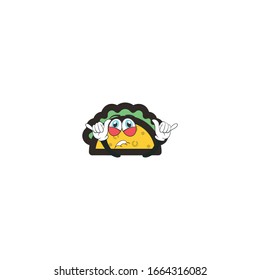 taco cartoon characters design with expression. you can use for stickers, pins, mascot or patches