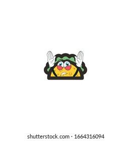 los personajes de dibujos animados de Taco diseñan con expresión. se puede utilizar para pegatinas, pasadores, mascotas o parches