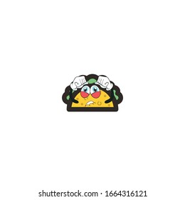 taco cartoon characters design with expression. you can use for stickers, pins, mascot or patches